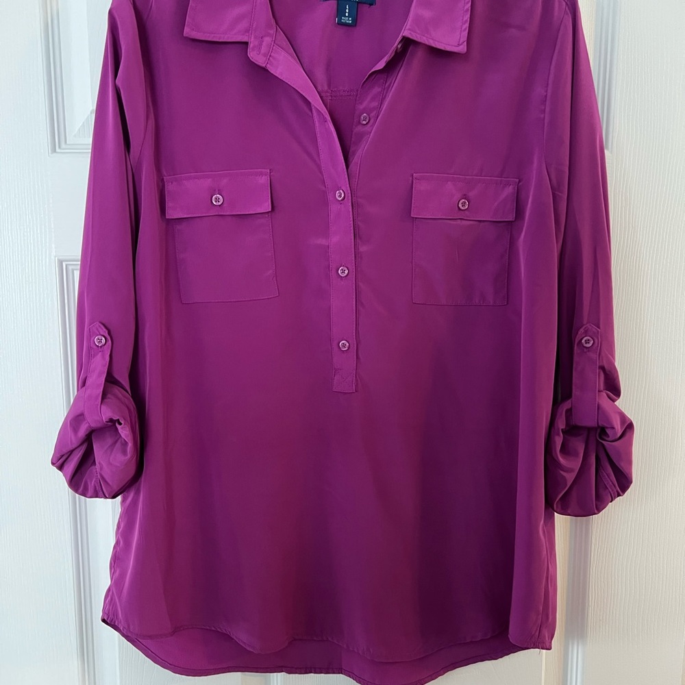 Button up purple blouse